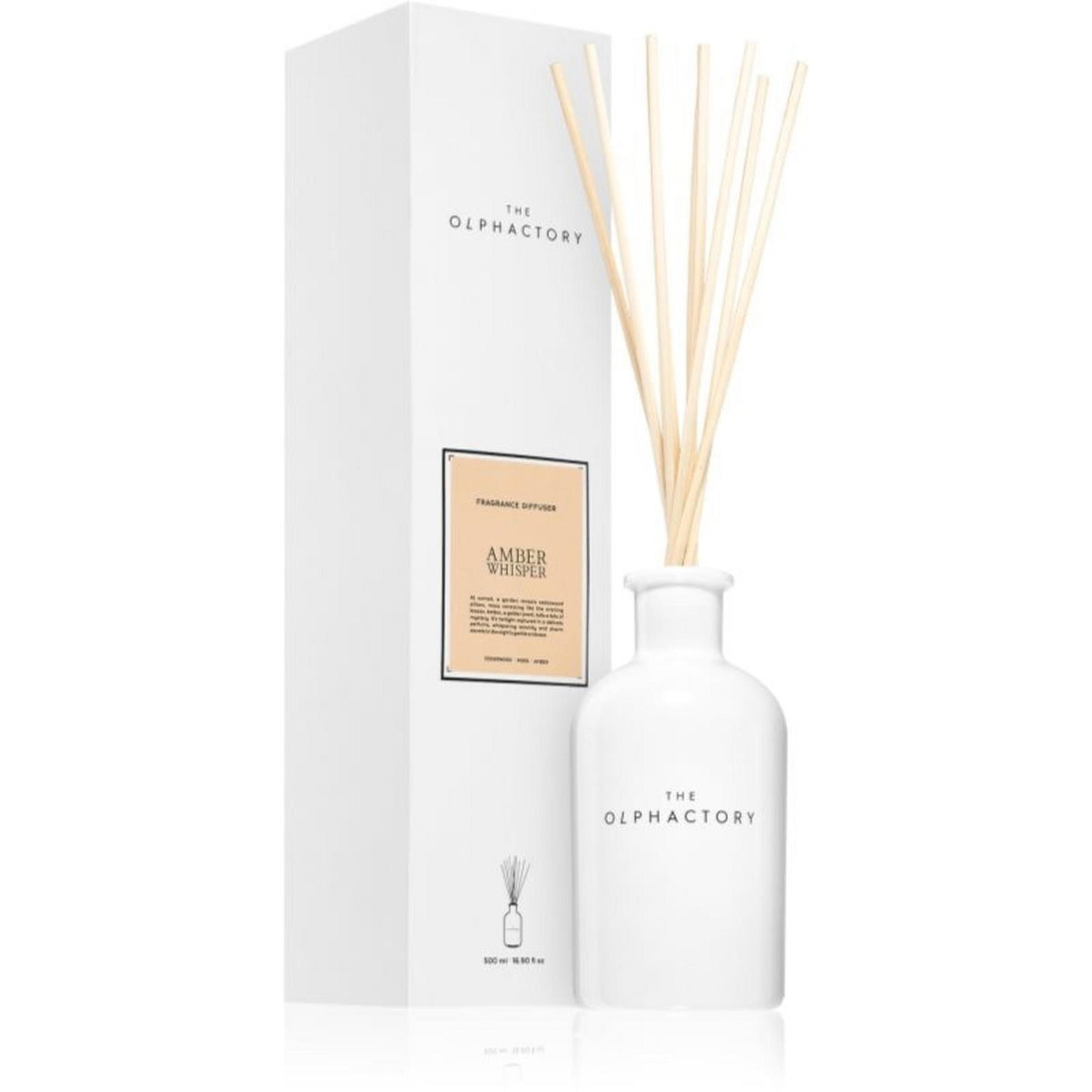 The Olphactory, Amber Whisper, Duftstäbchen, Aroma-Rattanstäbchen-Diffusor, 500 ml