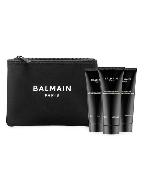 Gift Set Balmain: Homme, Hair Conditioner, Bodyfying, 50 ml + Homme, Hair Shampoo, Bodyfying, 50 ml + Homme, Cleaning, Shower Gel, Body, All Skin Types, 50 ml by Balmain