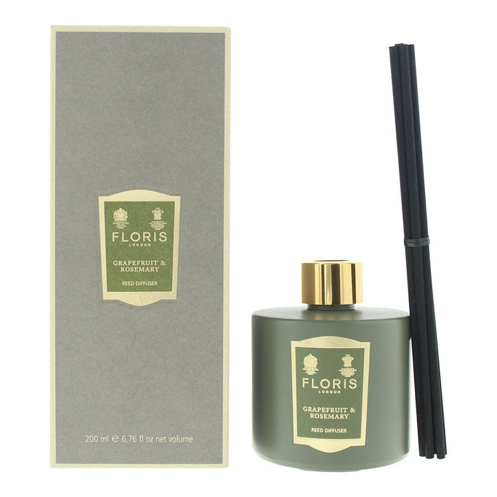 Floris Of London, Grapefruit & Rosemary, Schilfdiffusor, Aroma-Rattanstäbchen-Diffusor, 200 ml - Beautyleader