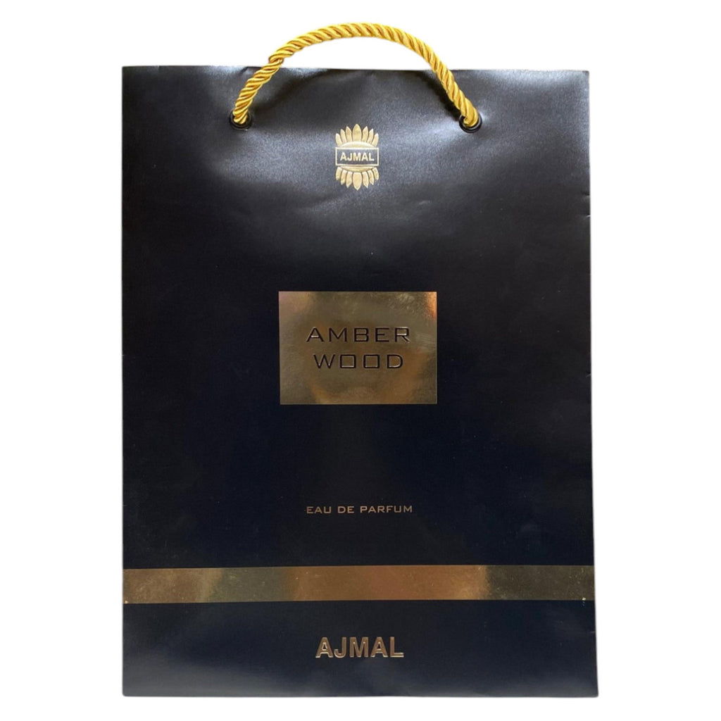 Ajmal, Amber Wood, Einkaufen, Papp-Einkaufstasche, Papier, Schwarz