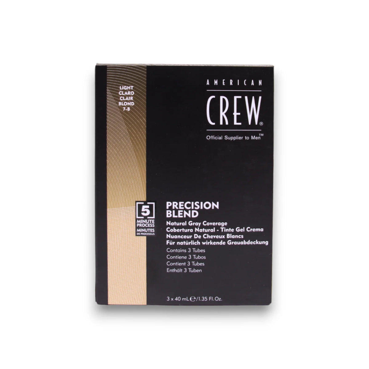 American Crew, Precision Blend, Semi-permanente Haarfarbe, 7-8 Light, 3x, 40 ml
