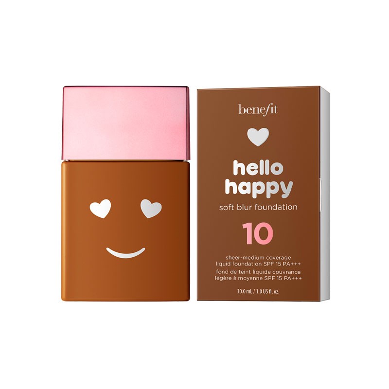 Benefit, Hello Happy Soft Blur, Mattes Finish, Flüssige Grundierung, 10, Tiefes Warm, SPF 15, 30 ml