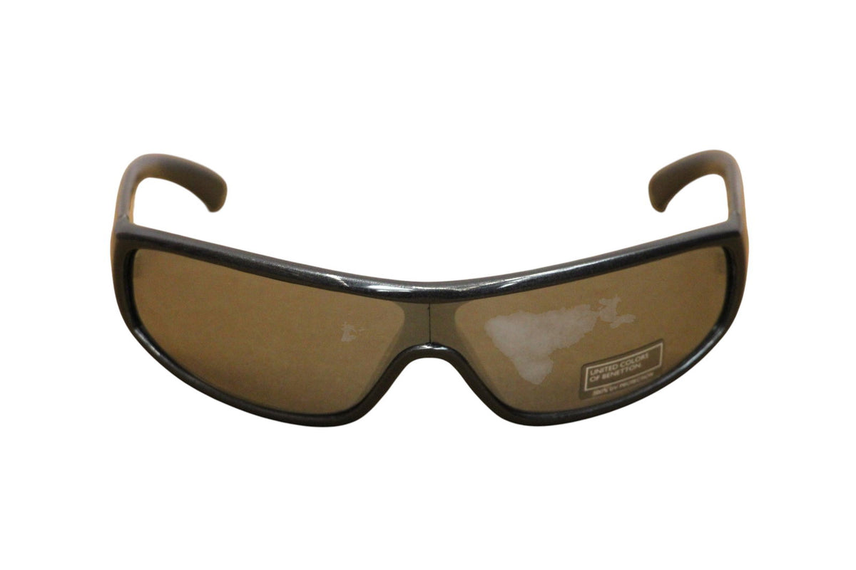 Benetton, United Colors of Benetton, Sonnenbrille, Metallic Graue Umwicklung, Unisex