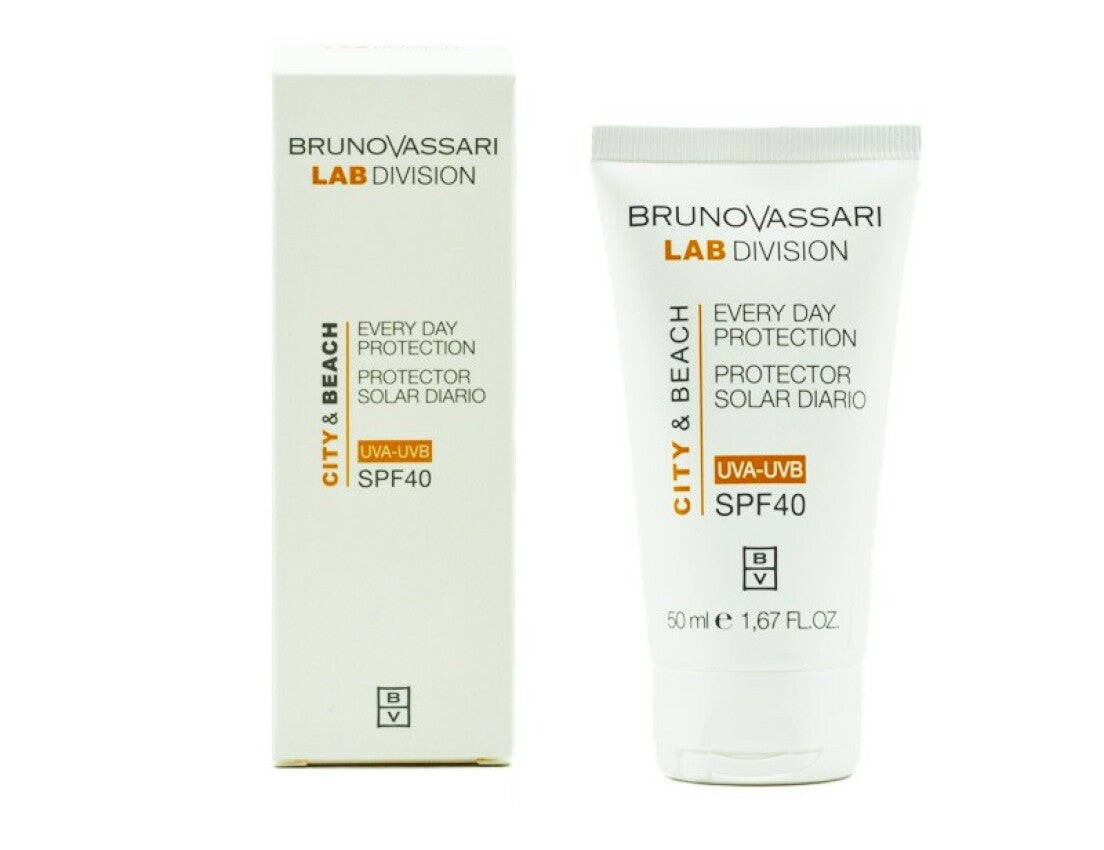 Bruno Vassari, City & Beach, Titandioxid, Hydratisierend, Morgen, Sahne, Für das Gesicht, SPF 40, 50 ml