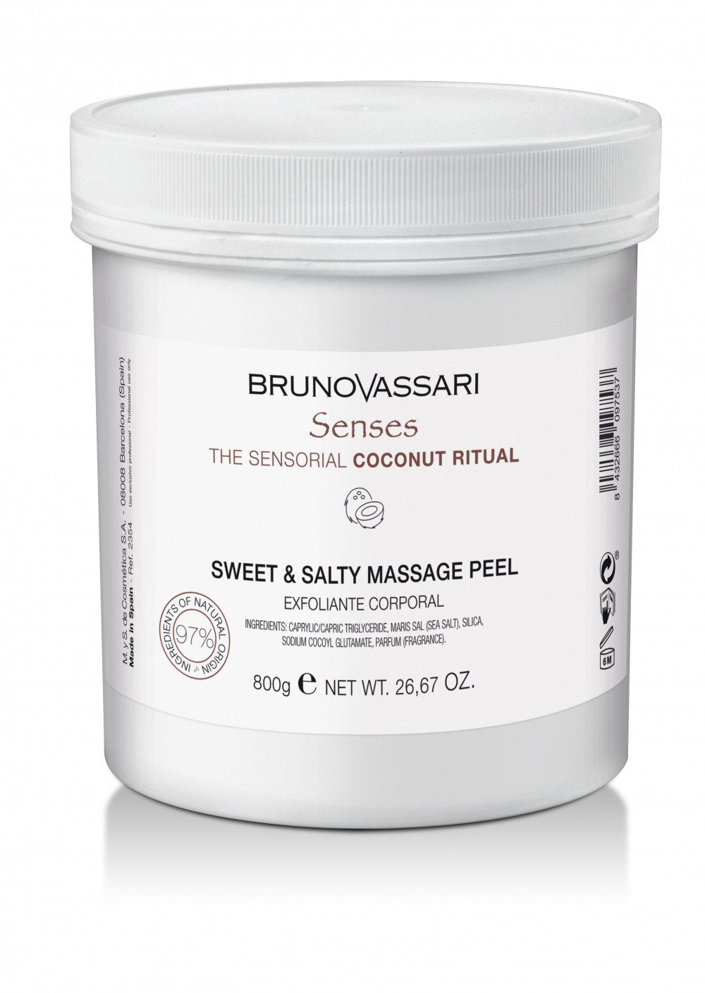 Bruno Vassari, Senses, Kokosöl, Peeling-Gel, 650 ml