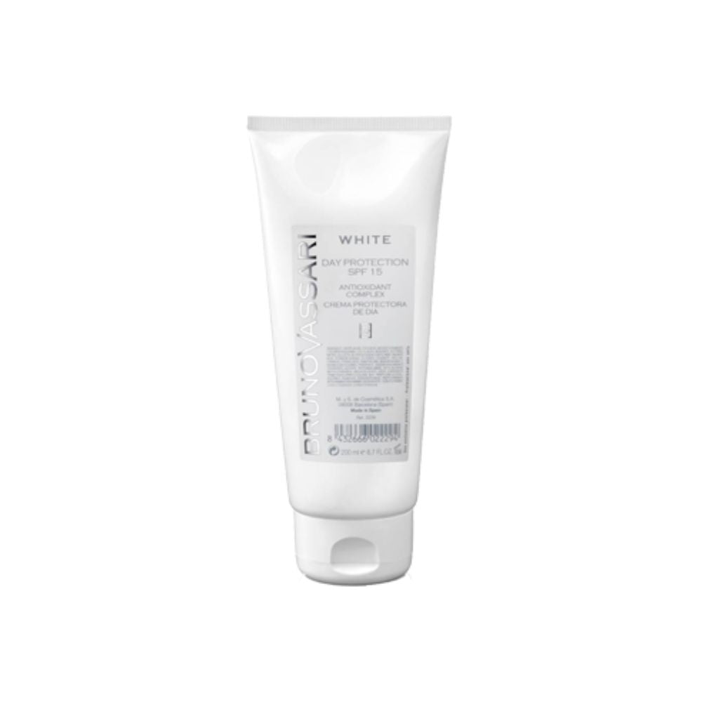 Bruno Vassari, White, Sonnenschutz, Tag, Sahne, Für das Gesicht, SPF 15, 200 ml