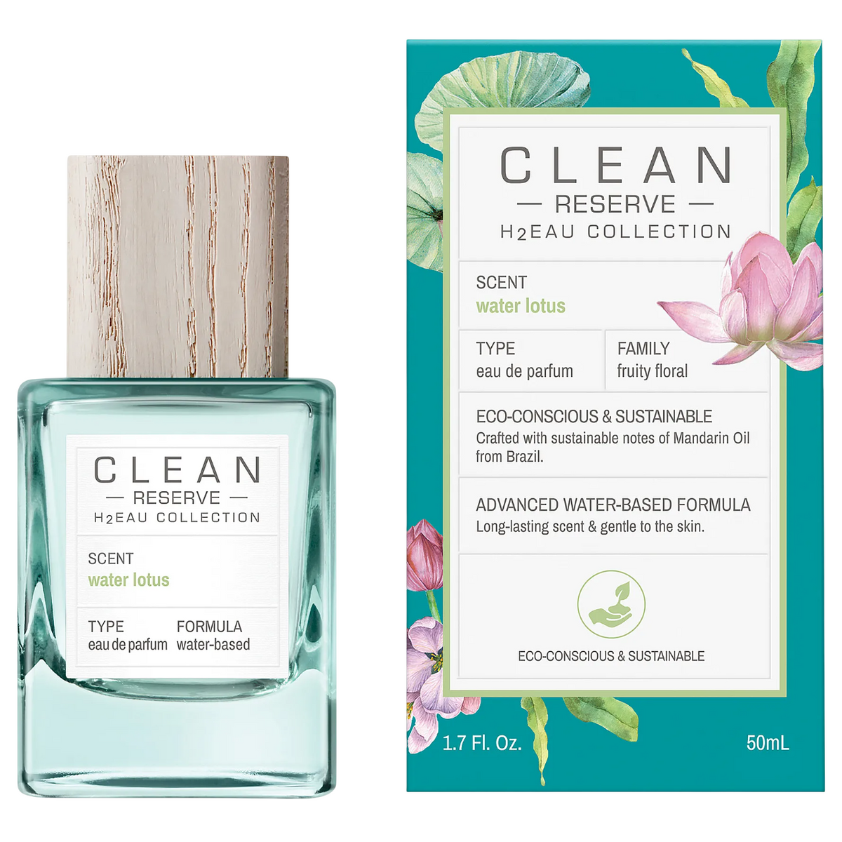 Clean, H2Eau Water Lotus, Eau de Parfum, Unisex, 50 ml