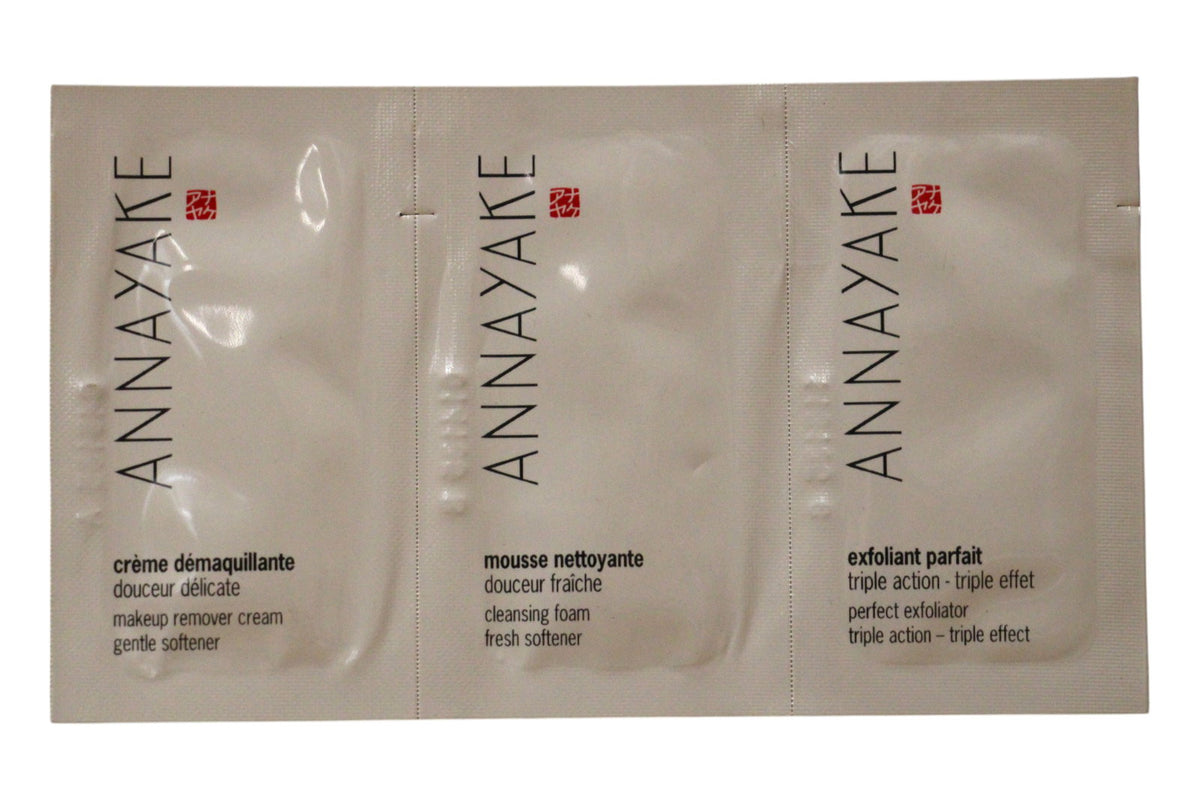 Cleansing Ritual Set Annayake: Annayake, Cleansing Foam, 1 ml *Sample + Annayake, Makeup Remover Cream, 1 ml *Sample + Annayake, Exfoliating Cleanser, 1 ml *Sample