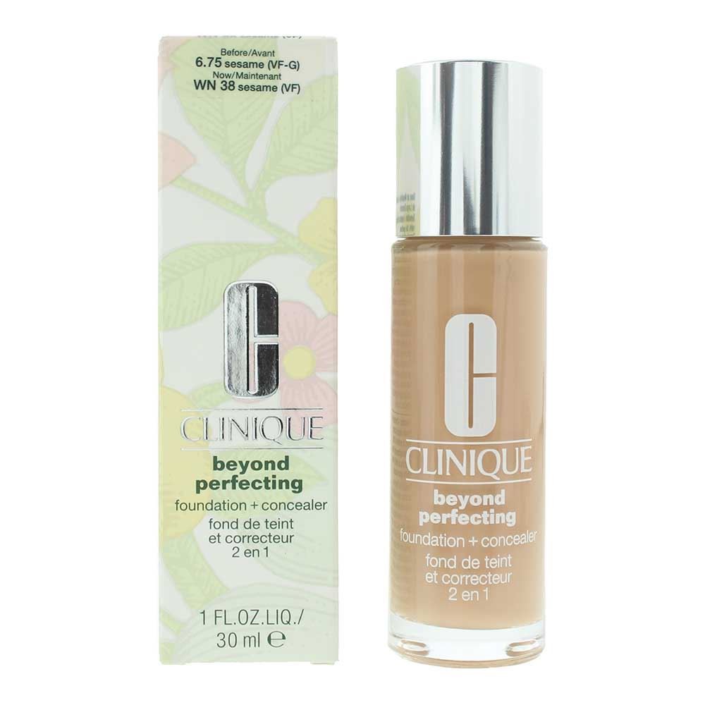 Clinique, Beyond Perfecting, Vollständige Abdeckung, Flüssige Grundierung & Concealer 2-in-1, 38, Sesam, 30 ml - Beautyleader