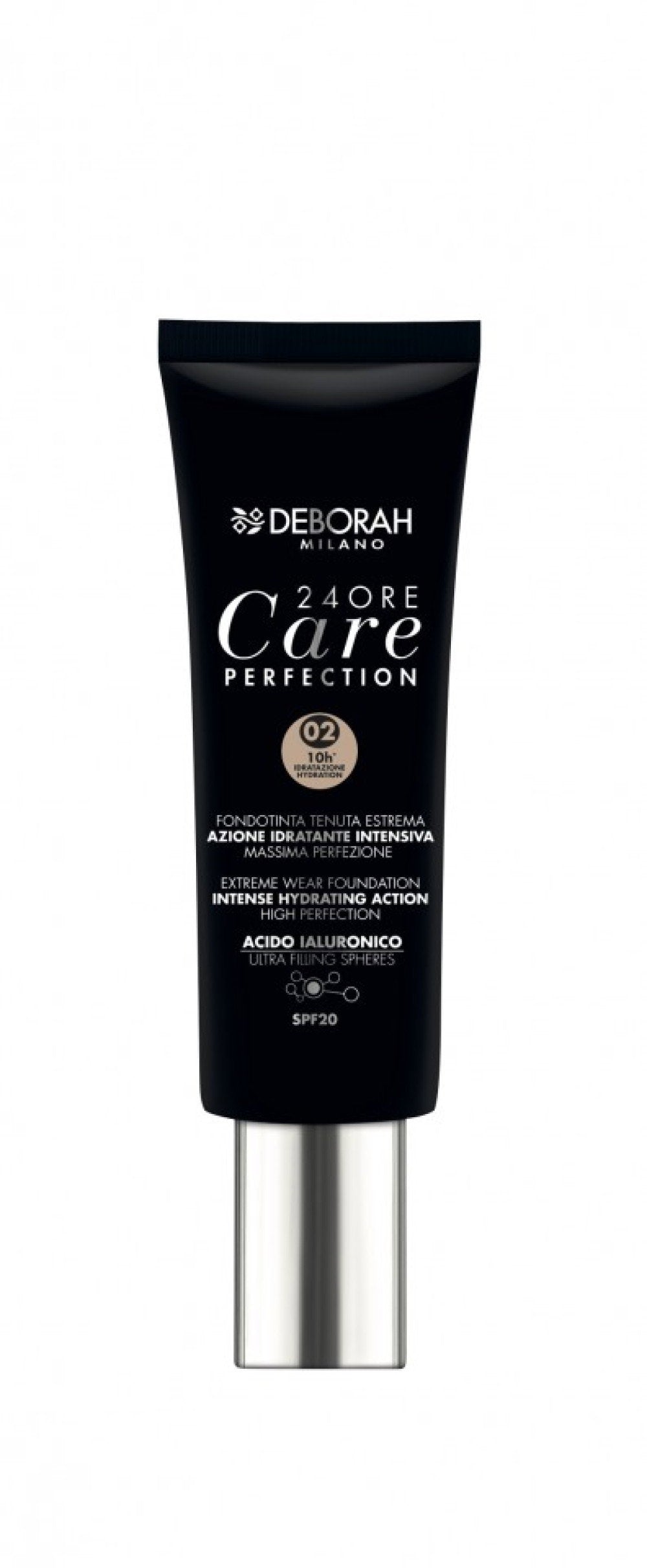 Deborah, 24 Ore Care Perfection, Hydratisierend, Flüssige Grundierung, 02, Beige, SPF 20, 30 ml *Tester