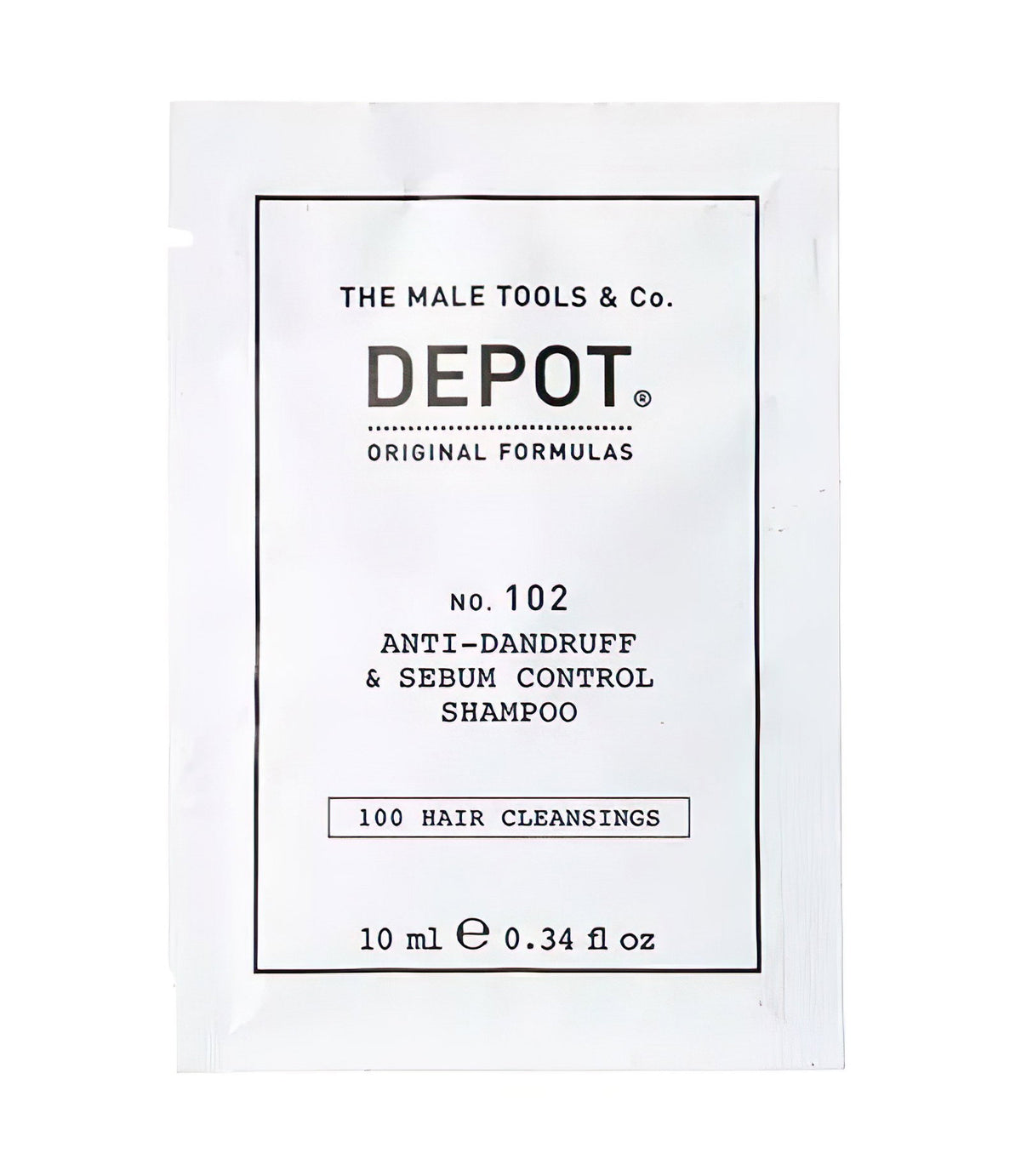 Depot, 100 Hair Cleansing No. 102, Botanischer Komplex, Haarshampoo, Anti-Schuppen & Sebumkontrolle, 10 ml
