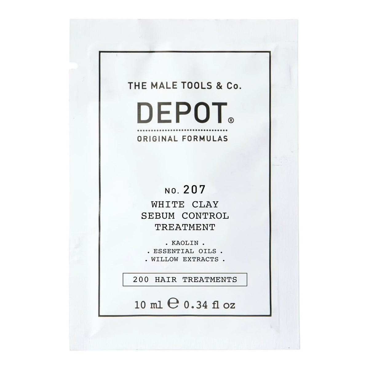Depot, 200 Hair Treatments No. 207, Kaolin, Kopfhautbehandlungs-Crememaske, Zur Regulierung von übermäßigem Talg, 10 ml