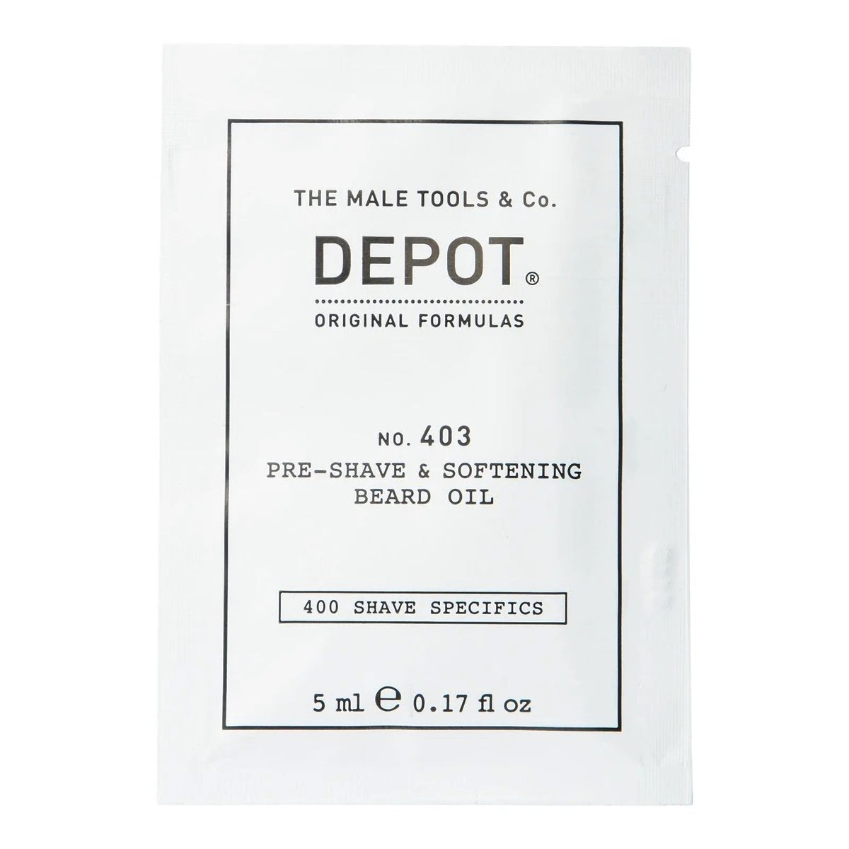 Depot, 400 Shave Specifics No. 403, Frischer schwarzer Pfeffer, Weichmachen, Vor-Rasieröl, 5 ml