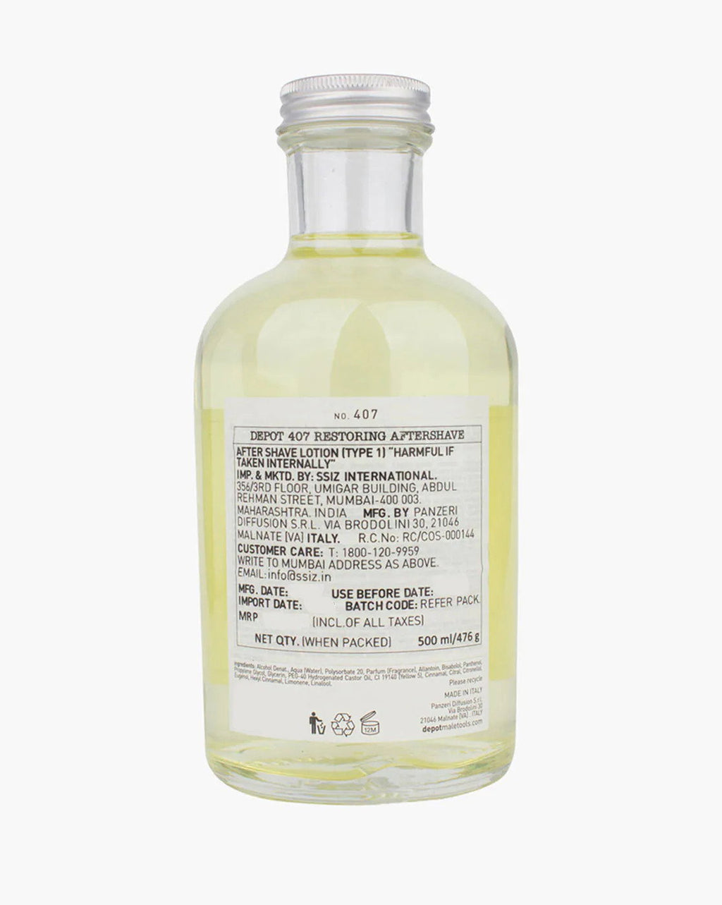 Depot, 400 Shave Specifics No. 407, Provitamin B5, Wiederherstellen & Erfrischen, After-Shave-Lotion, 500 ml