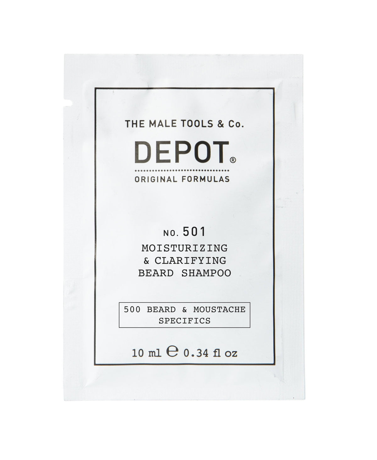 Depot, 500 Beard & Mustache Specifics No. 501, Provitamin B5, Bartshampoo, Feuchtigkeitsspendend und klärend, 10 ml