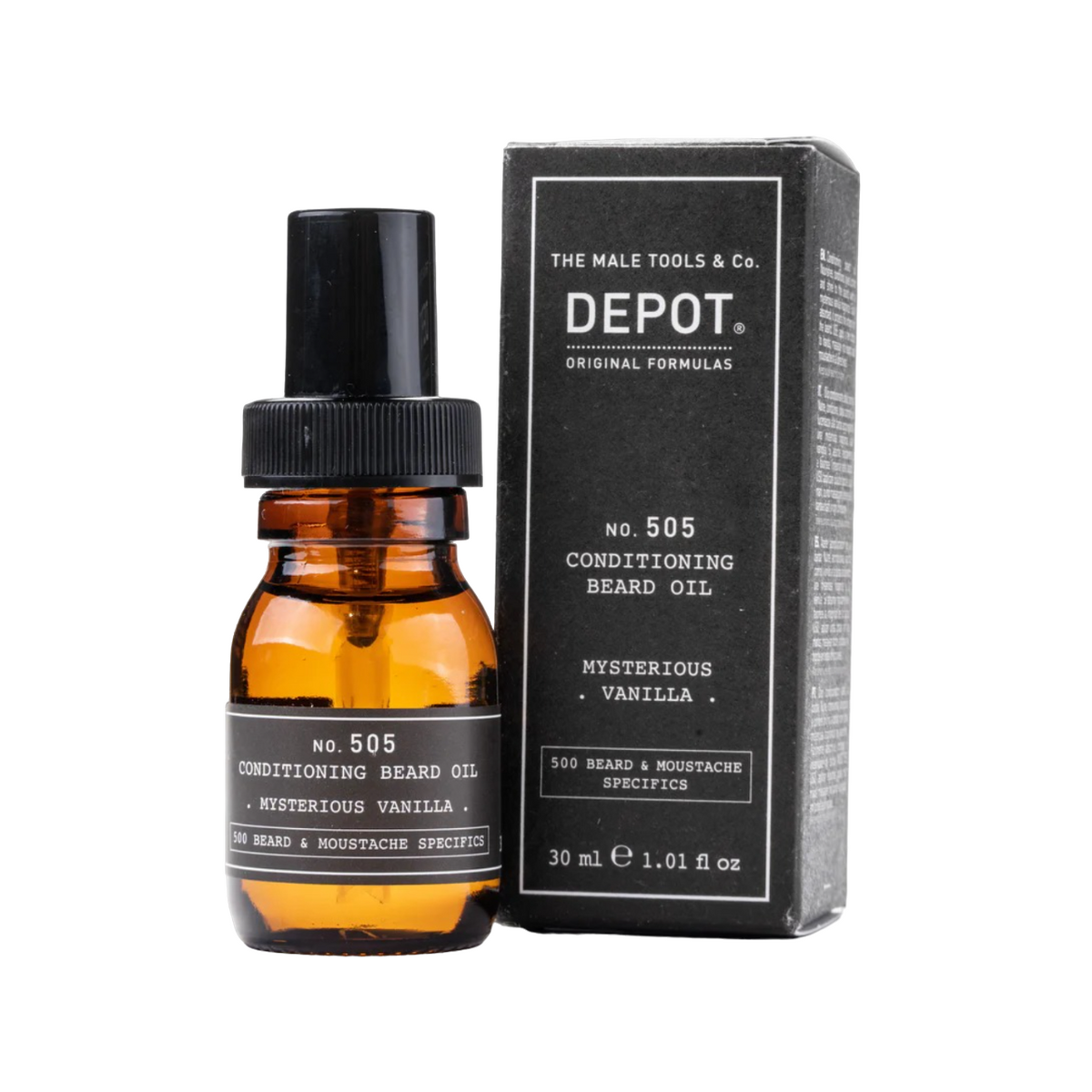 Depot, 500 Beard & Mustache Specifics No. 505, Bartöl, Geheimnisvolle Vanille, Vitamin E, Für Glanz und Weichheit, 30 ml