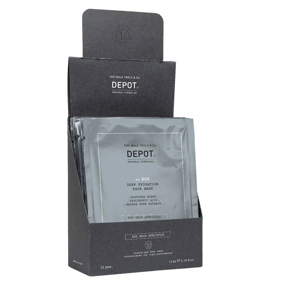 Setzen, Depot, 800 Skin Specifics No. 808, Hyaluronsäure, Tief hydratisierend/Beruhigend und revitalisierend, Gesichtsmaske, Für das Gesicht, Tag, 12 stk, 13 ml