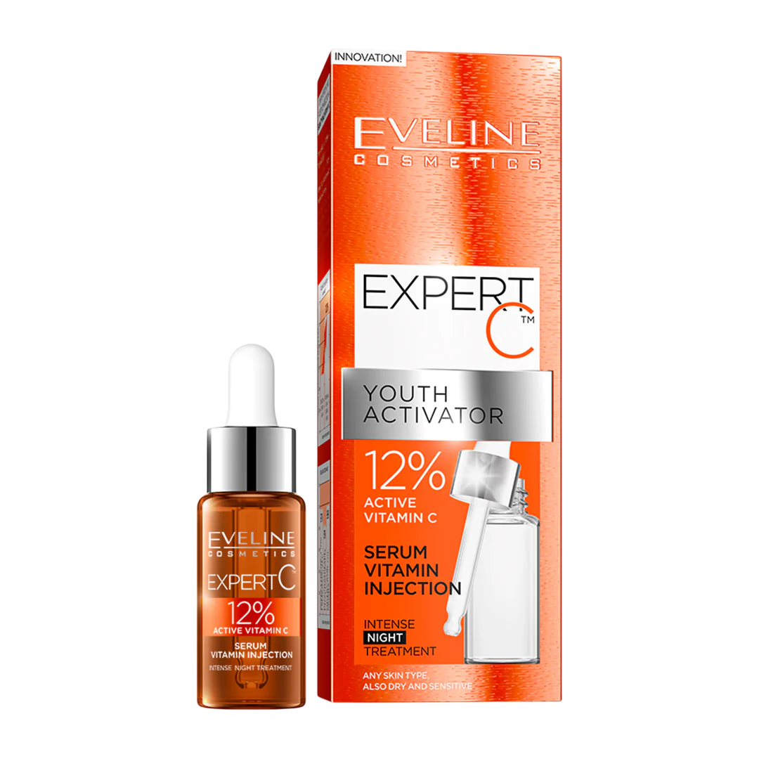 Eveline Cosmetics, Expert C, Vitamin C, Anti-Aging, Nacht, Serum, Für das Gesicht, 18 ml - Beautyleader