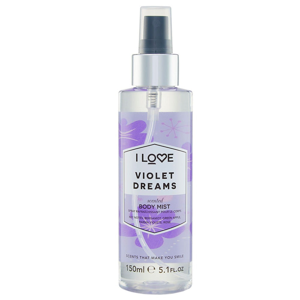 I Love, Signature Collection, Vegan, Nebelspray, Violette Träume, Über den ganzen Körper, 165 ml