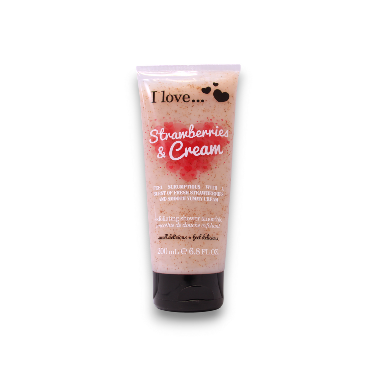 I Love, Strawberries & Cream, Peeling, Duschgel, 200 ml