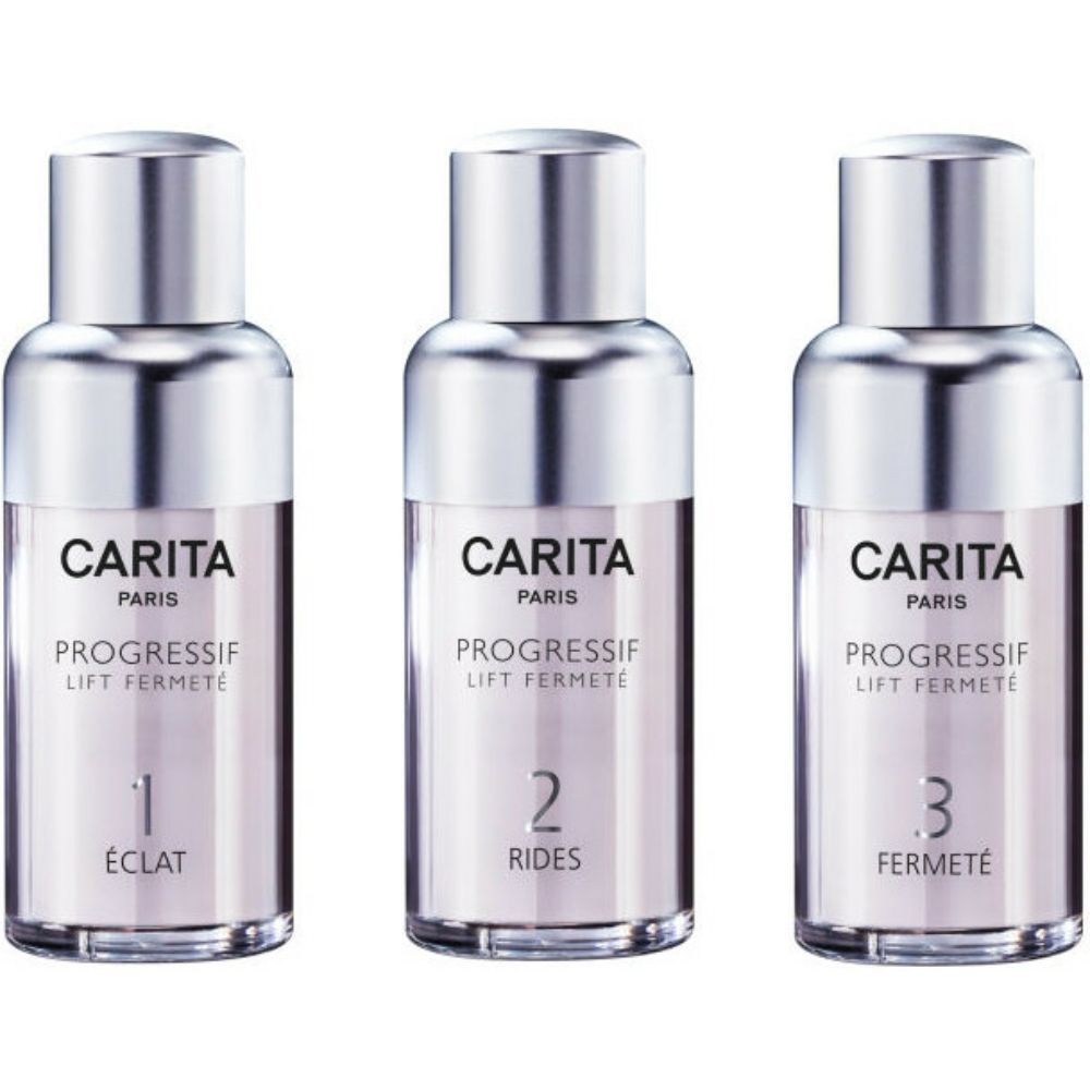 Jeunesse Originelle Set Carita Paris: Progressif Lift Fermete, AHA, Firming, Serum, For Face, 15 ml + Progressif Lift Fermete, AHA, Anti-Wrinkle, Serum, For Face, 15 ml + Progressif Lift Fermete, AHA, Anti-Ageing, Serum, For Face, 15 ml - Beautyleader