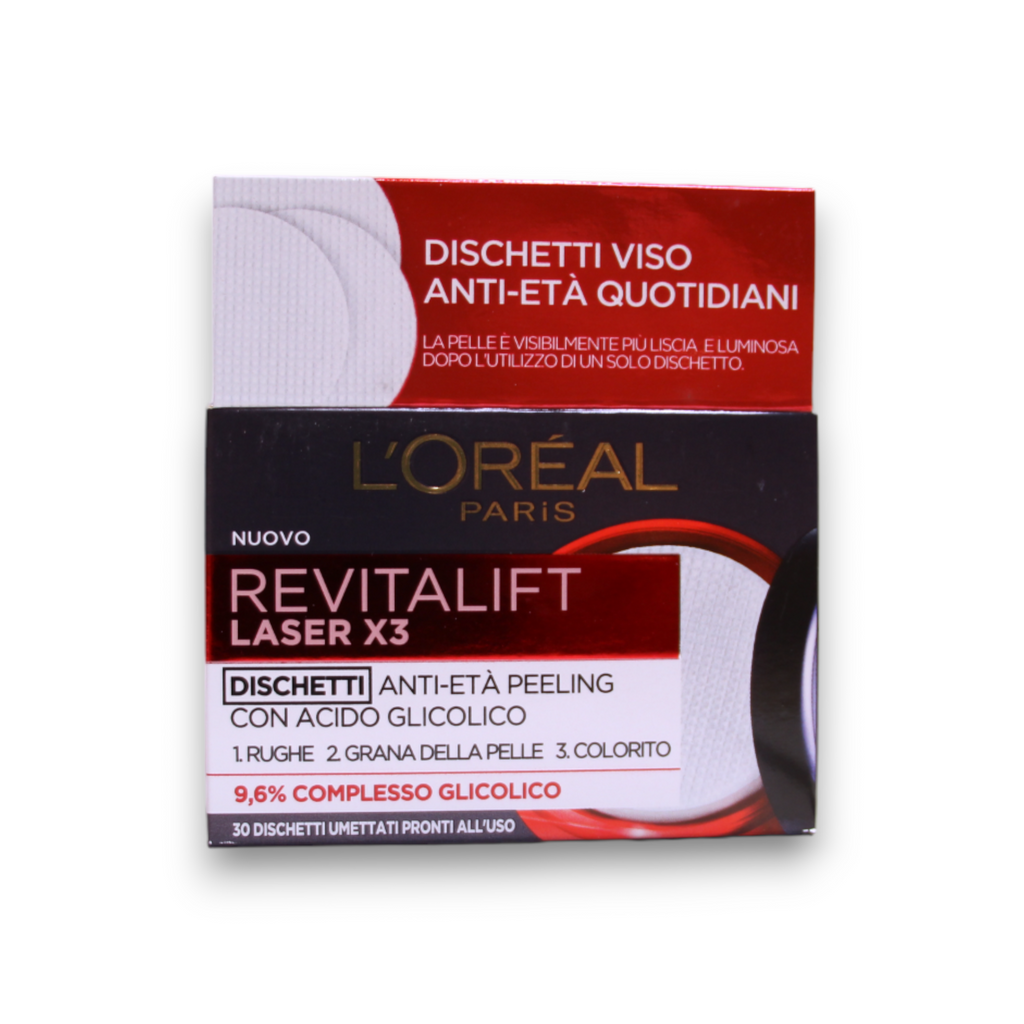 L'Oreal Paris, Revitalift Laser X3, Glykolsäure, Anti-Aging, Peel-Off Pads, 30 stk