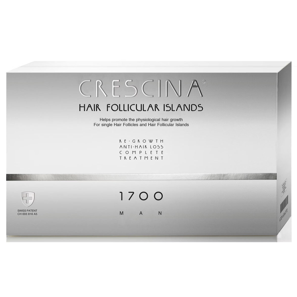 Labo Cosprophar Suisse, Crescina Follicular Islands 1700, Zur Wachstumsstimulation, Ampullen Behandlungsserum, Für die Kopfhaut, Für Männer, 10 +10 stk