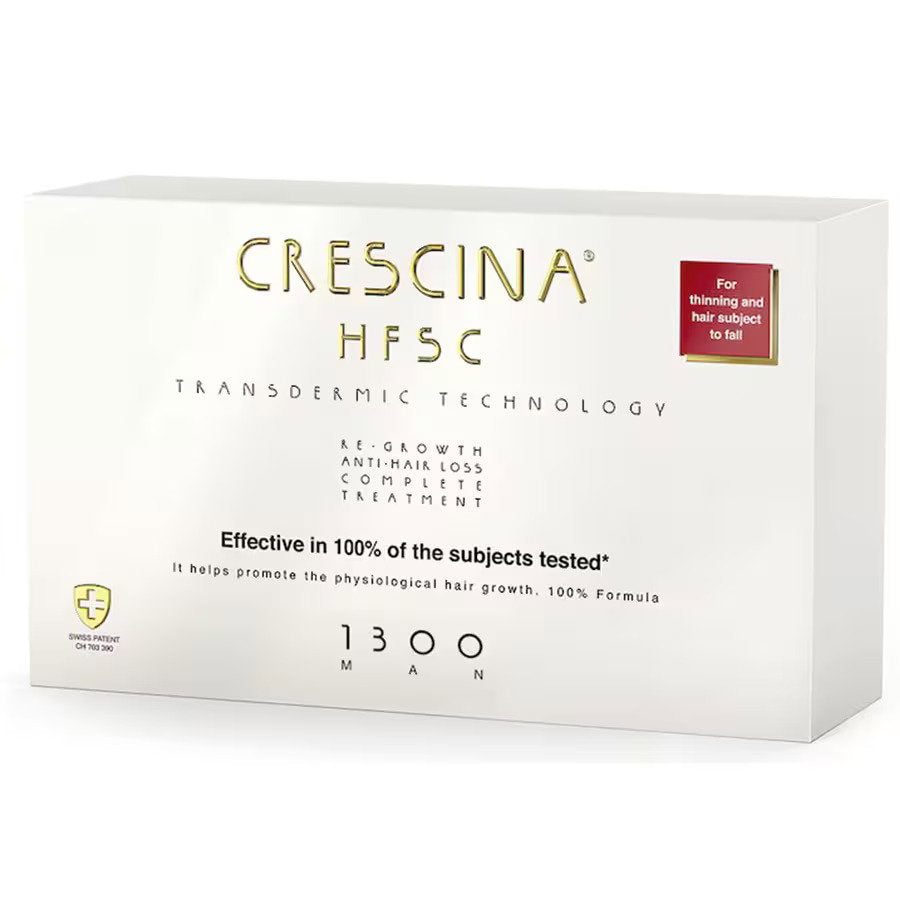 Labo Cosprophar Suisse, Crescina, Transdermic HFSC 1300, Zur Wachstumsstimulation, Ampullen Behandlungsserum, Für die Kopfhaut, Für Männer, 10 +10 stk, 3.5 ml