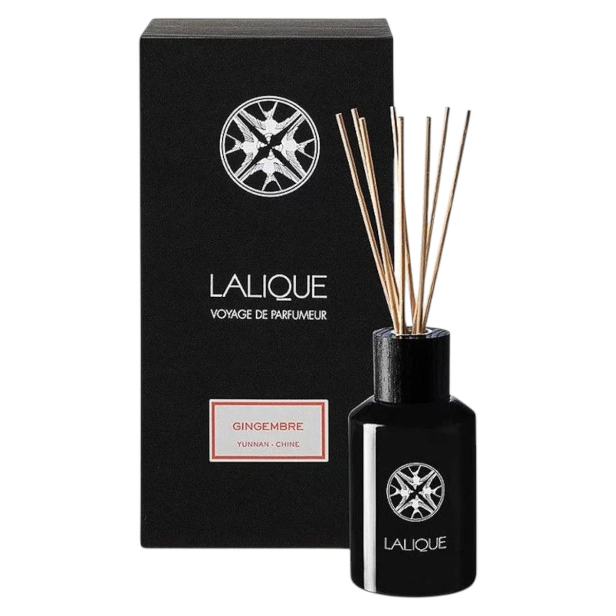 Lalique, Gingembre Yunnan Chine, Ingwer, Aroma-Rattanstäbchen-Diffusor, Schwarz, 250 ml - Beautyleader