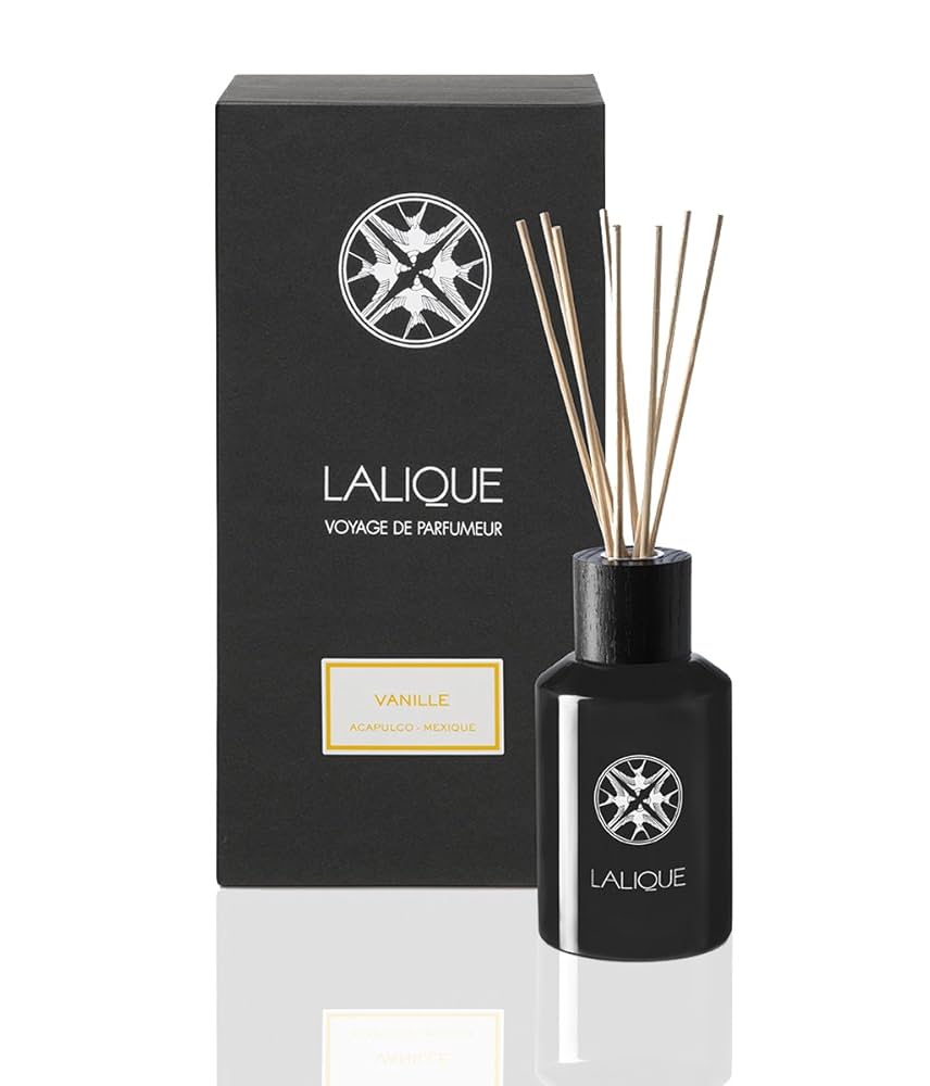 Lalique, Vanille Acapulco Mexique, Schilf, Vanille, Aroma-Rattanstäbchen-Diffusor, Schwarz, 250 ml - Beautyleader