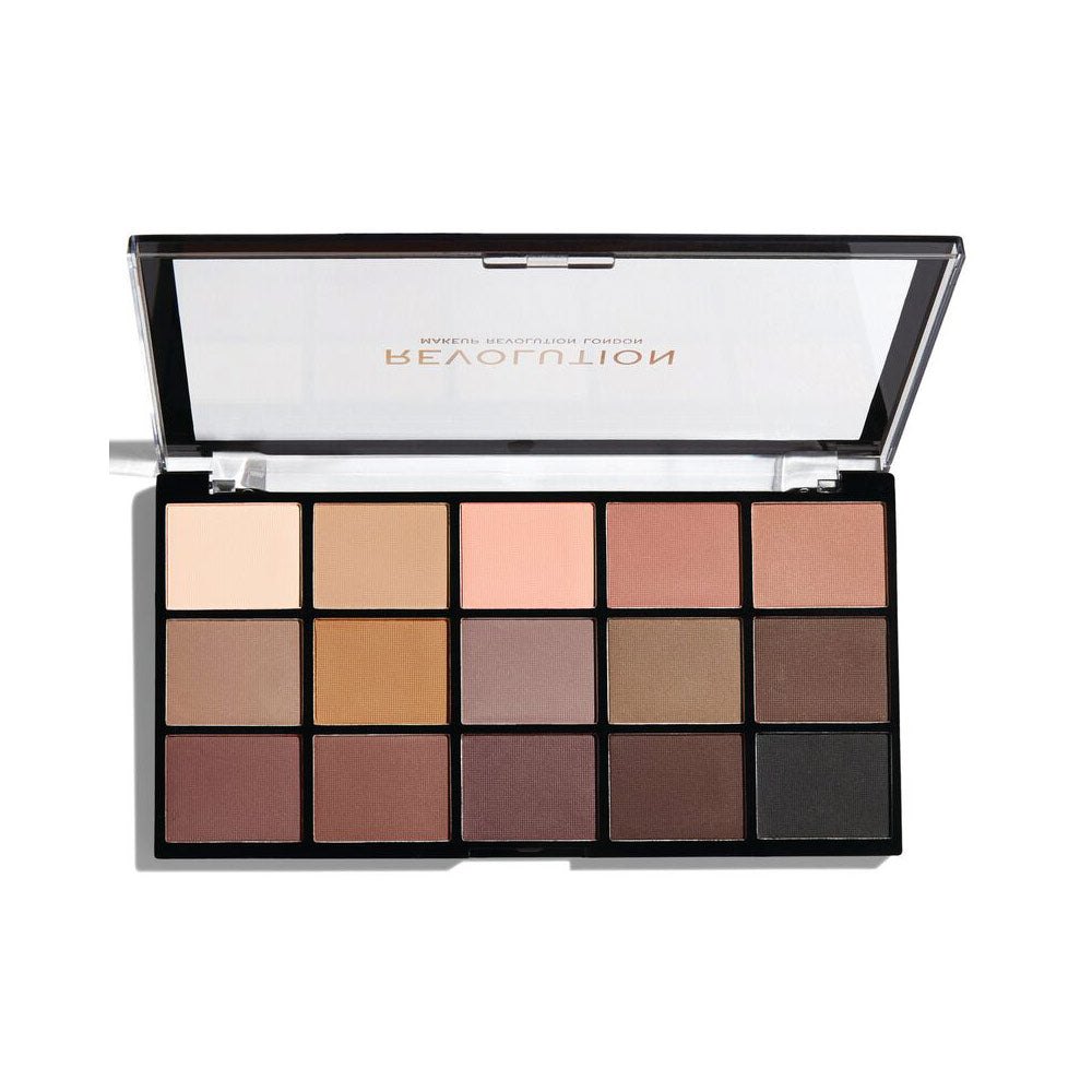 Makeup Revolution, Reloaded Palette, Lidschattenpalette, Grundmattierungen, 15x, 1.1 g