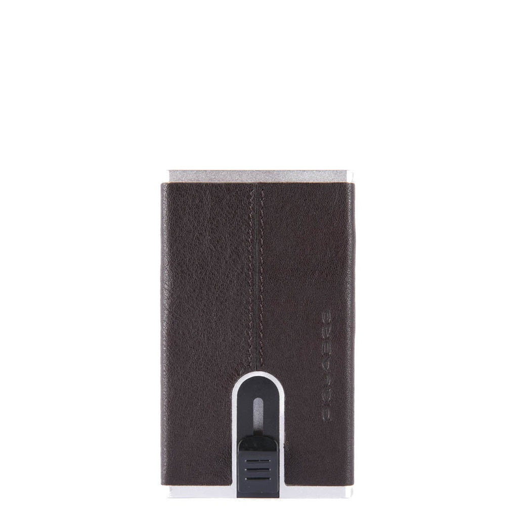 Piquadro, Black Square, Leder-Kartenhalter, Quadratisches Schiebesystem, PP4825B3R-TM, Braun, Für Männer