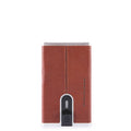 Piquadro, Black Square, Leder-Kartenhalter, Quadratisches Schiebesystem mit Geldklammer, PP4825B3R-CU, Braun, Für Männer