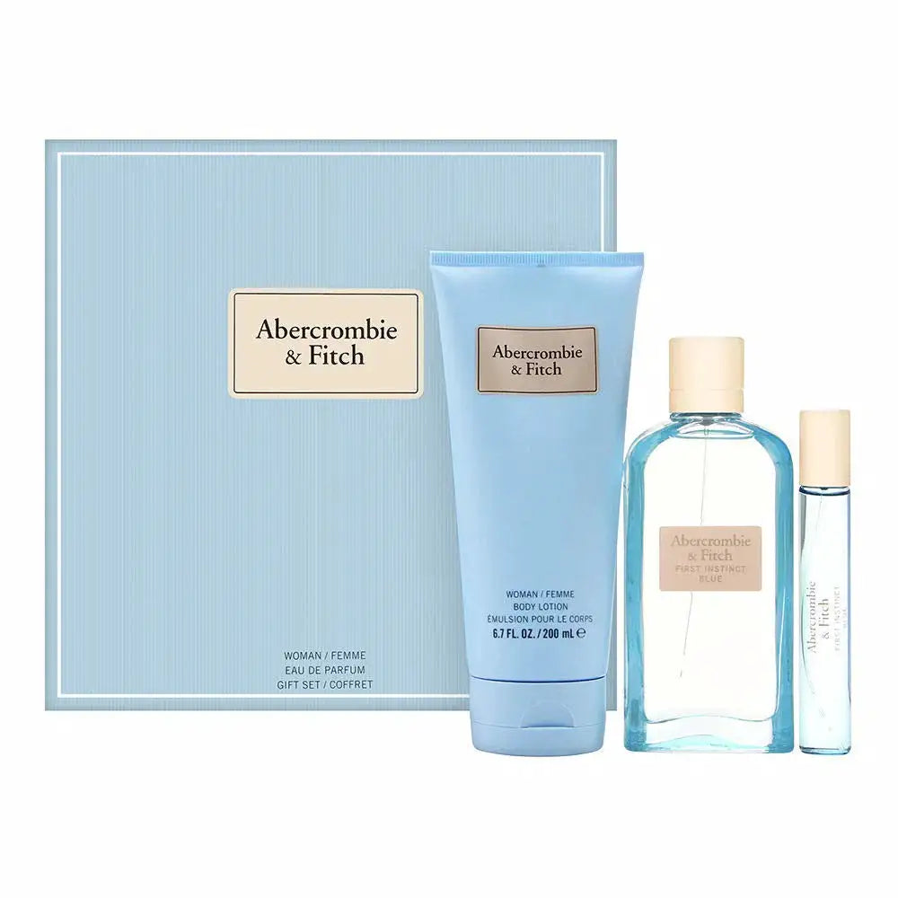 Set Abercrombie & Fitch: First Instinct Blue, Eau De Parfum, For Women, 100 ml + First Instinct Blue, Eau De Parfum, For Women, 15 ml + First Instinct Blue, Hydrating, Body Lotion, 200 ml by Abercrombie & Fitch