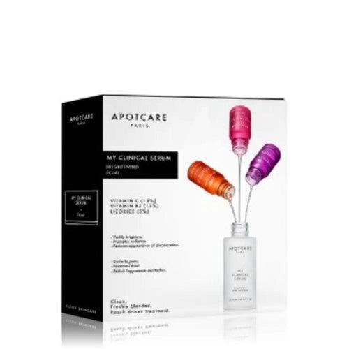 My Clinical Serum Set Apotcare: Vitamin C, Vitamin C, Brightening, Serum, For Face, 10 ml + Vitamin B3, Vitamin B3, Anti-Redness, Serum, For Face, 10 ml + Licorice, Oil-Free, Anti Spot, Day & Night, Serum, For Face, 10 ml - Beautyleader