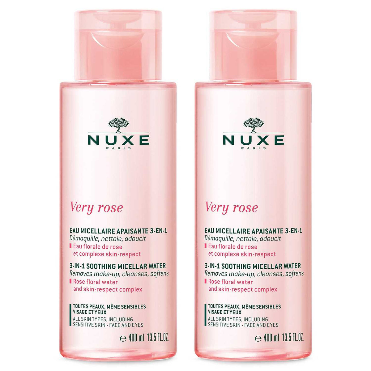 Duo Set, Nuxe, Very Rose, Mizellenwasser, Für empfindliche Haut, 2 stk, 400 ml