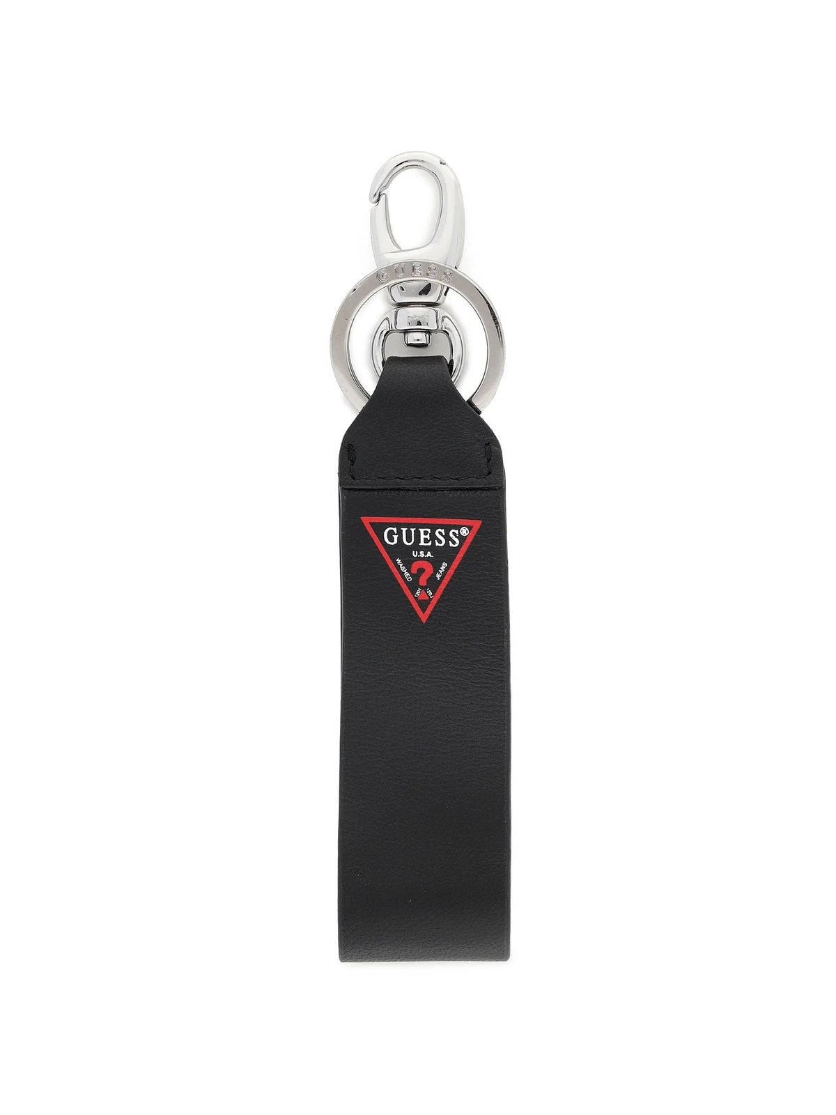 Set Guess: Guess, Leather Keyring, Black + Daelon, Leather Wallet, Small Billfold, Red/Black, For Men