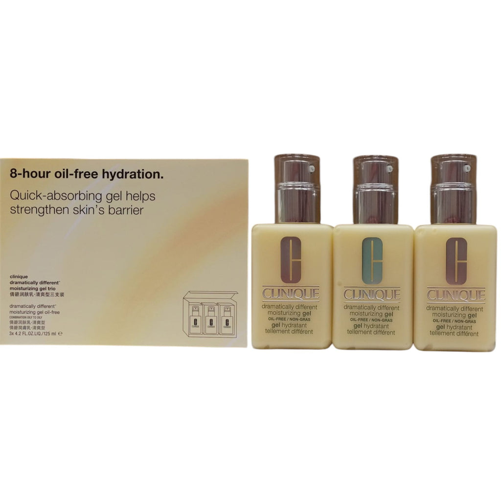 Set Trio, Clinique, Dramatically Different Face Care, Parabenfrei, Feuchtigkeitsspendend, Tag & Nacht, Gel, Für das Gesicht, 3 stk, 125 ml - Beautyleader