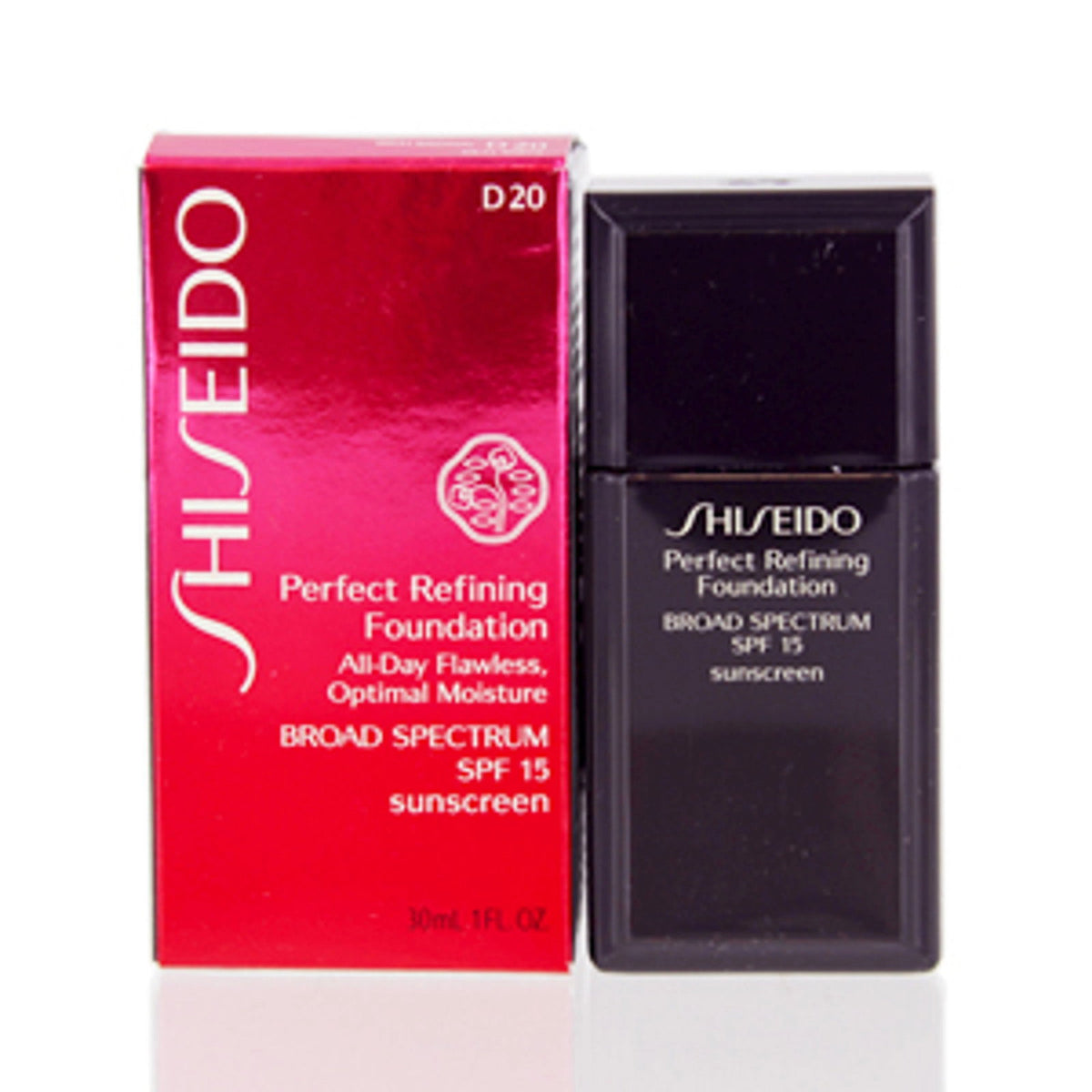 Shiseido, Perfect Refining, Feuchtigkeitsspendend, Flüssige Grundierung, D20, Reiches Braun, SPF 15, 30 ml