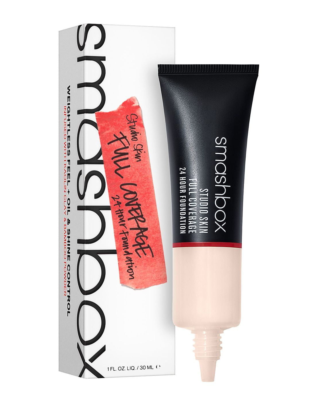 Smashbox, Studio Skin, Hohe Deckung, Flüssige Grundierung, 1, Heller Unterton, kühl mit einem Hauch von Pfirsich, 30 ml