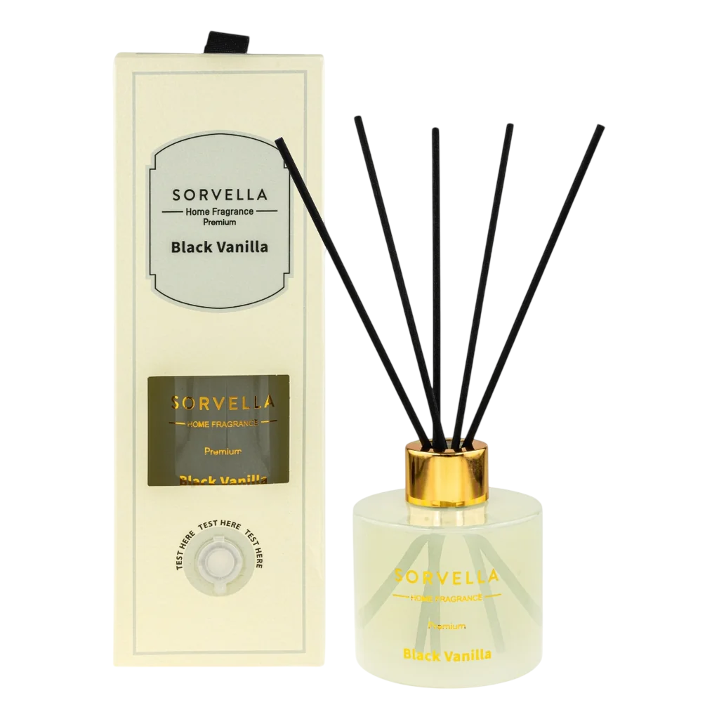 Sorvella, Black Vanilla, Duftstäbchen, Aroma-Rattanstäbchen-Diffusor, 120 ml