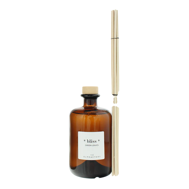The Olphactory, Bliss Green Leaves, Duftstäbchen, Aroma-Rattanstäbchen-Diffusor, 500 ml