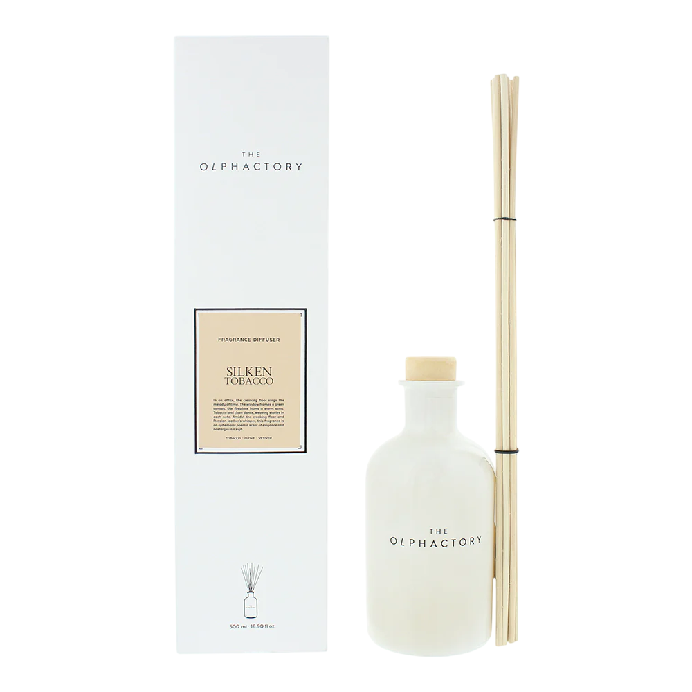 The Olphactory, Silken Tobacco, Duftstäbchen, Aroma-Rattanstäbchen-Diffusor, 500 ml