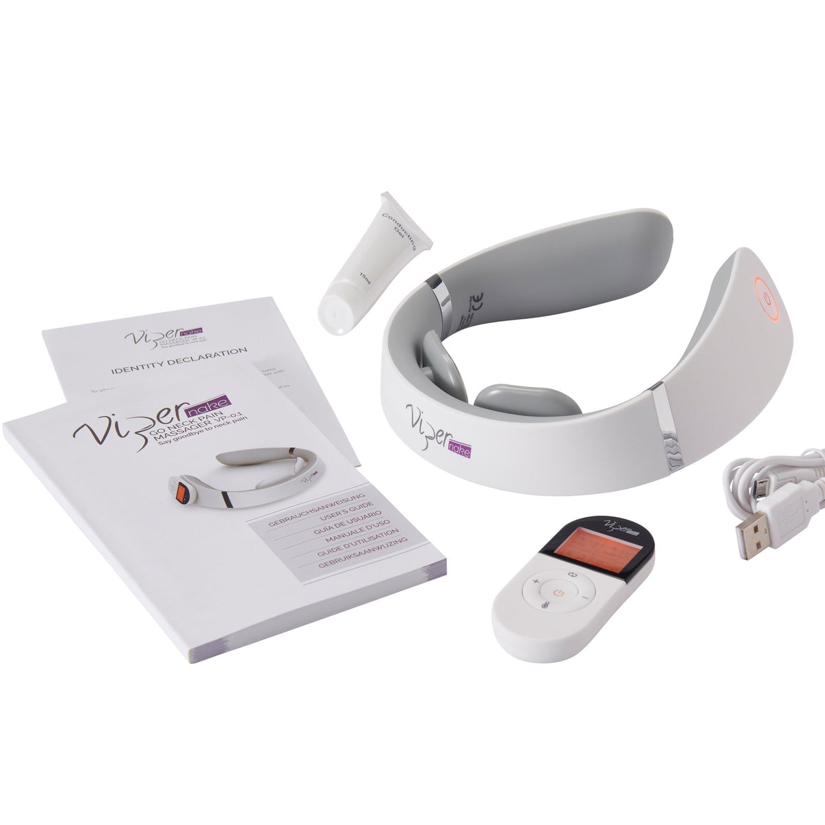 ViperPharm, Vipernake Go Neck Pain, Wireless With An Ergonomic Design, Massager, Für den Hals, Vp-0.1, Weiß, Unisex, Erwachsener