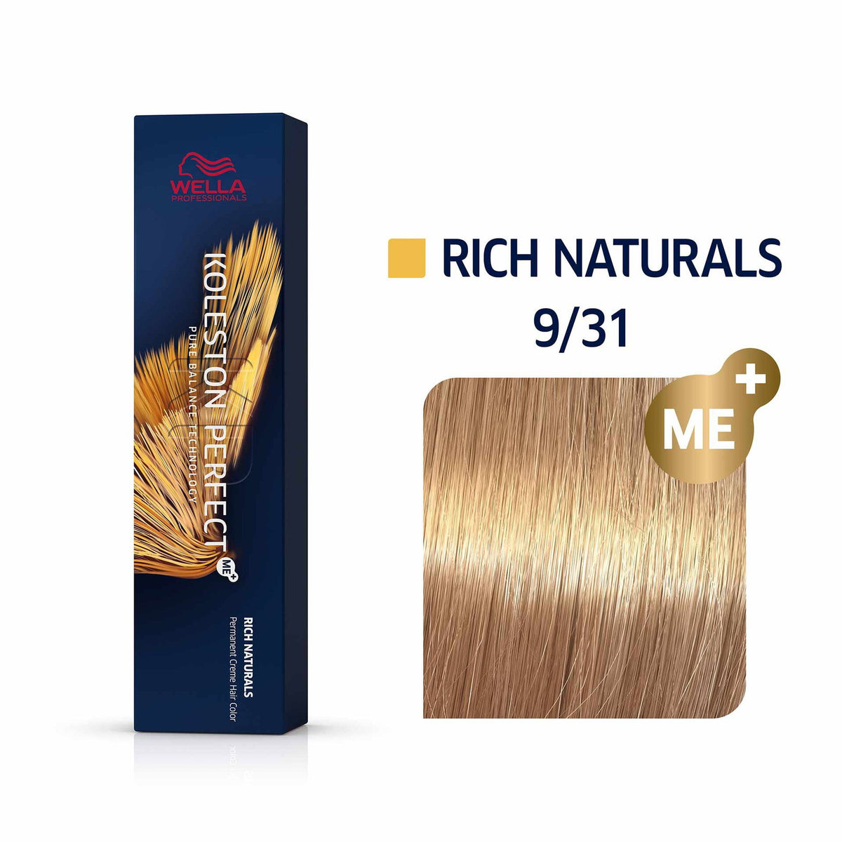 Wella Professionals, Koleston Perfect Me+, Permanente Haarfarbe, 9/31 Very Light Blonde Gold Ash, 60 ml