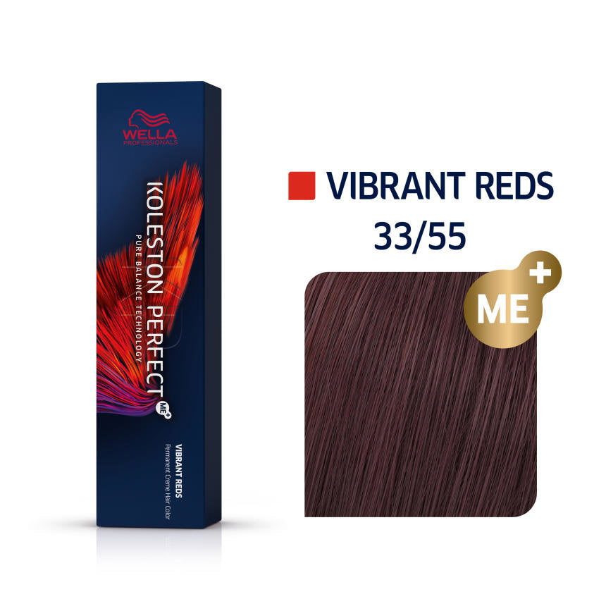 Wella Professionals, Koleston Perfect Me+, Permanente Haarfarbe, 33/55 Dark Chestnut Intense Mahogany, 60 ml