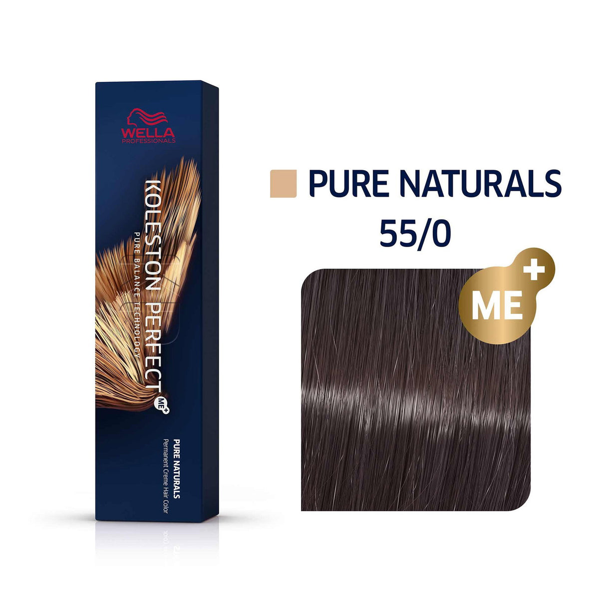 Wella Professionals, Koleston Perfect Me+, Permanente Haarfarbe, 55/0 Light Chestnut Natural Intense, 60 ml