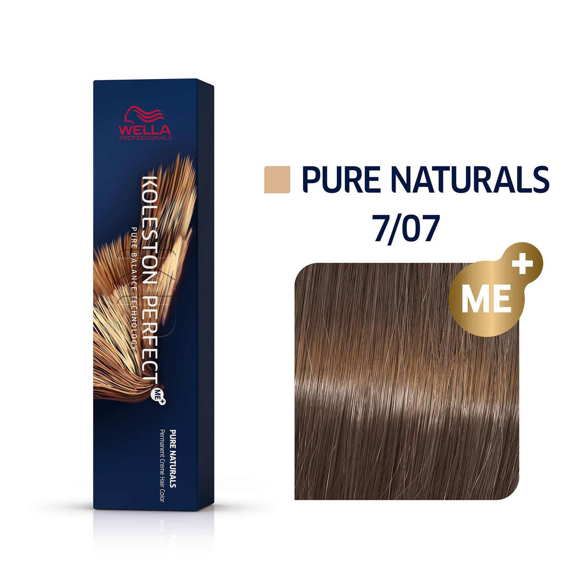 Wella Professionals, Koleston Perfect Me+, Permanente Haarfarbe, 7/07 Medium Blonde Natural Chestnut, 60 ml