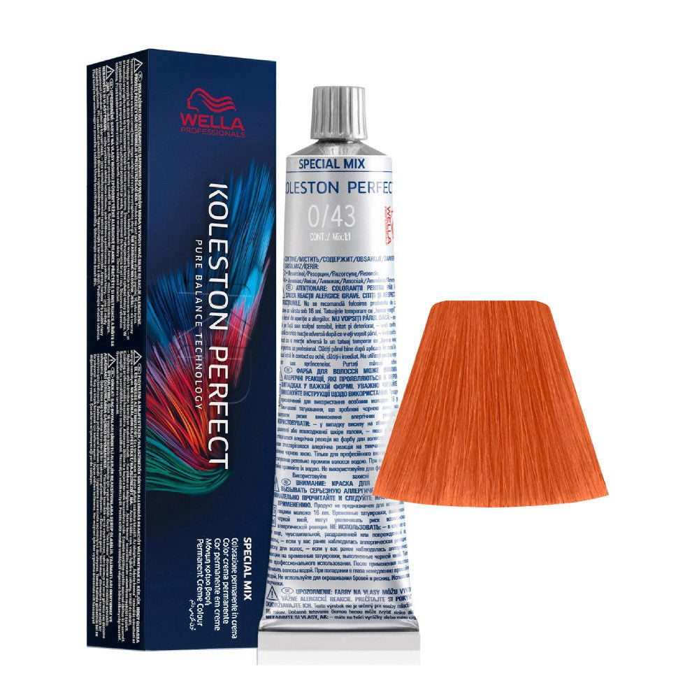 Wella Professionals, Koleston Perfect Special Mix, Permanente Haarfarbe, 0/43 Golden Red, 60 ml